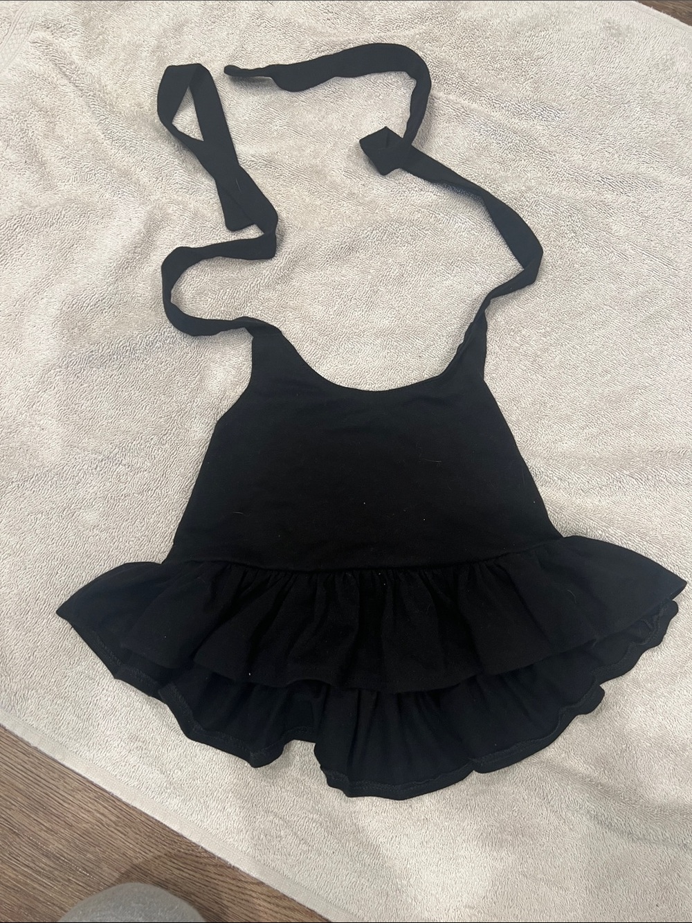 SHEIN Black Ruffle Halter Tank Top for Kids